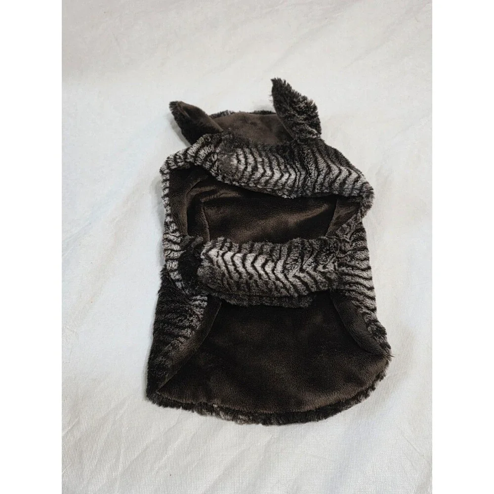 Coco Lane Couture Coat Faux Fur Dog Coat Brown and Tan Size Small